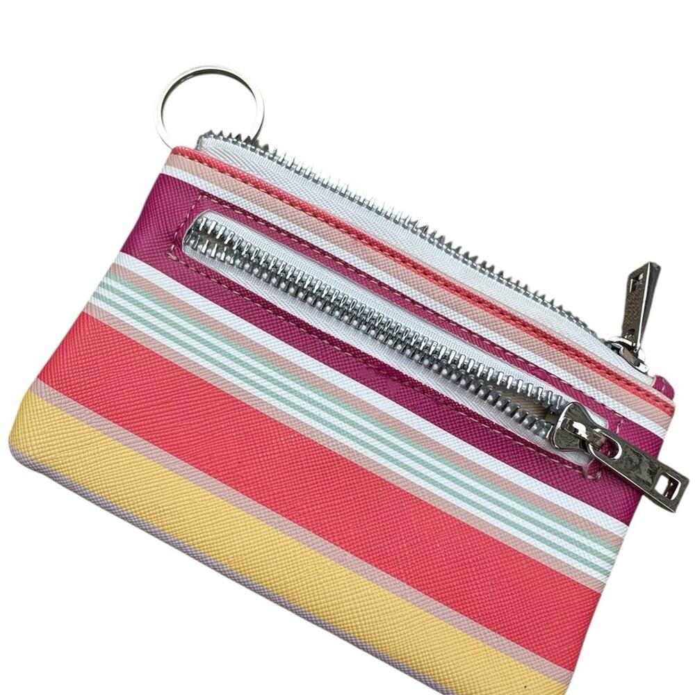 Colorful Striped Women's Card Wallet Key Chain EUC - Picture 4 of 7